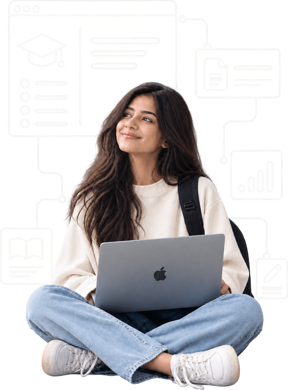 Student using an AI-powered LMS to track study plans and progress